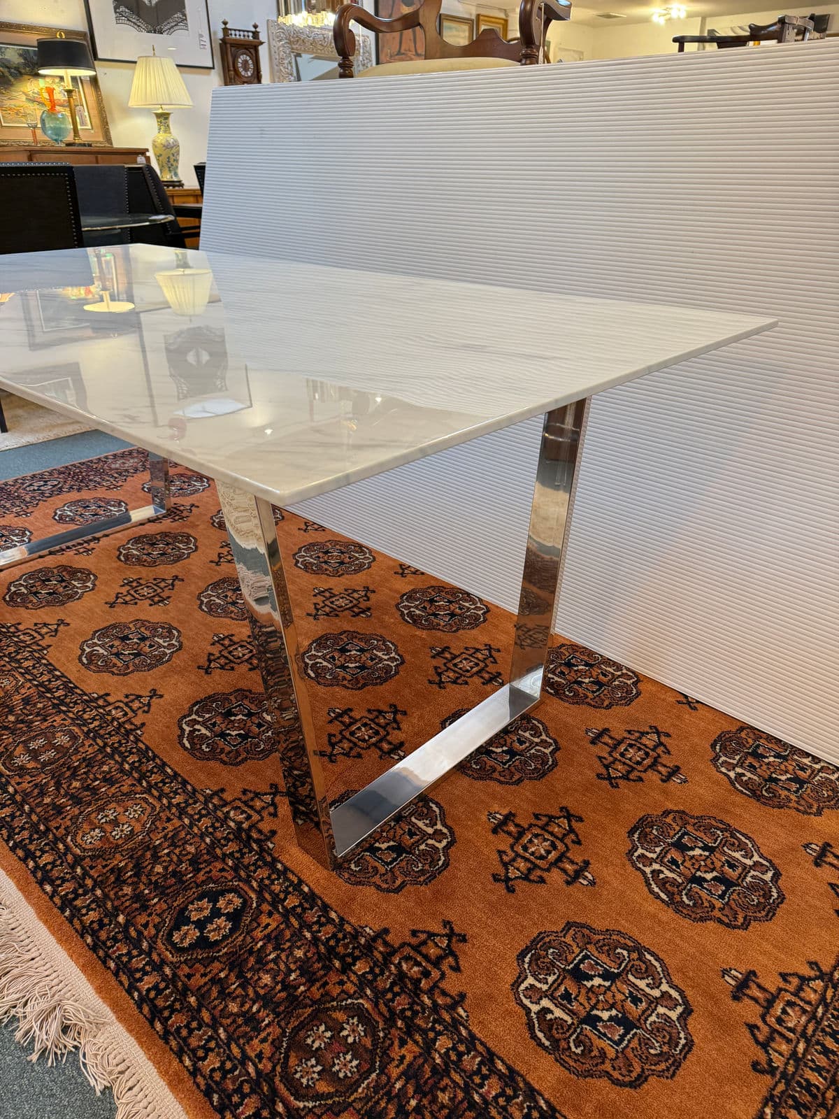 Modern Italian Faux Marble Dining Table - Thumbnail 12