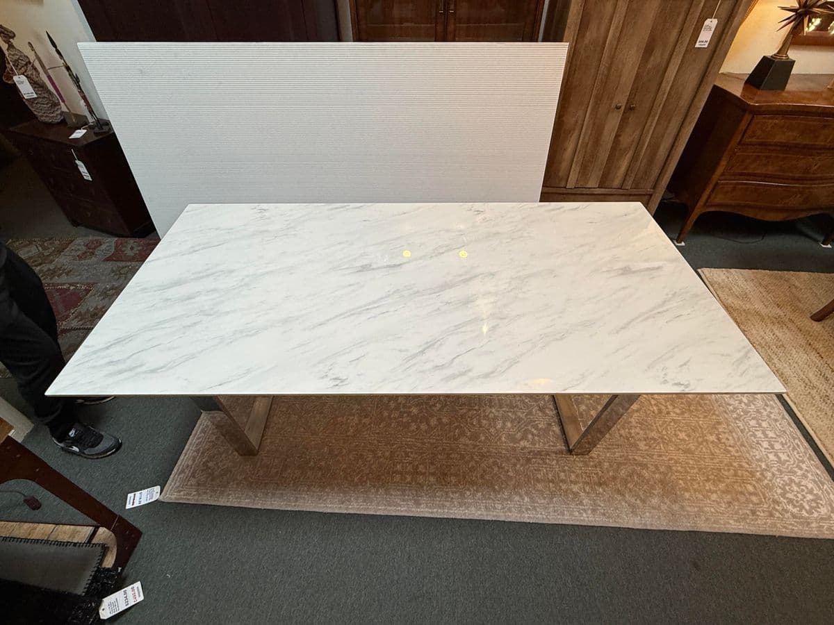 Modern Italian Faux Marble Dining Table - Thumbnail 4