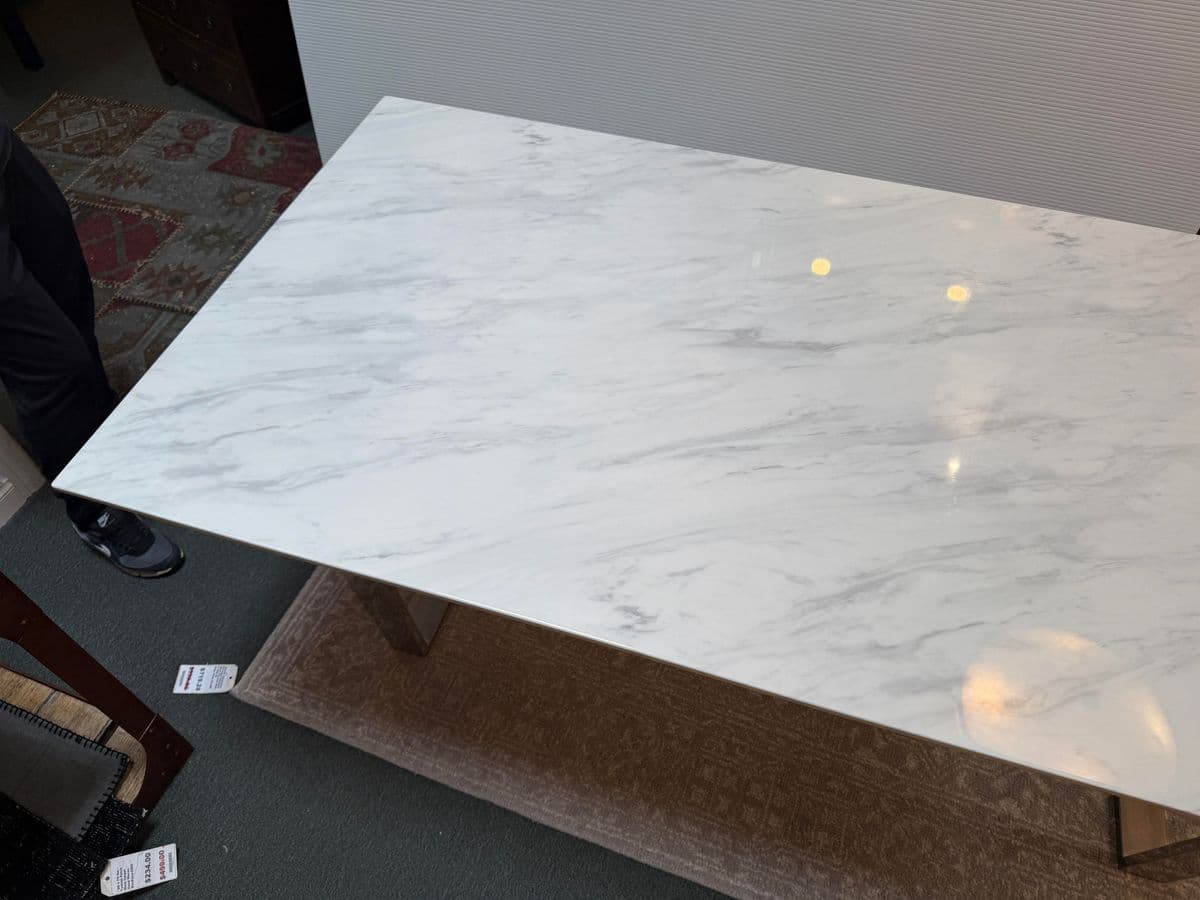 Modern Italian Faux Marble Dining Table - Thumbnail 7