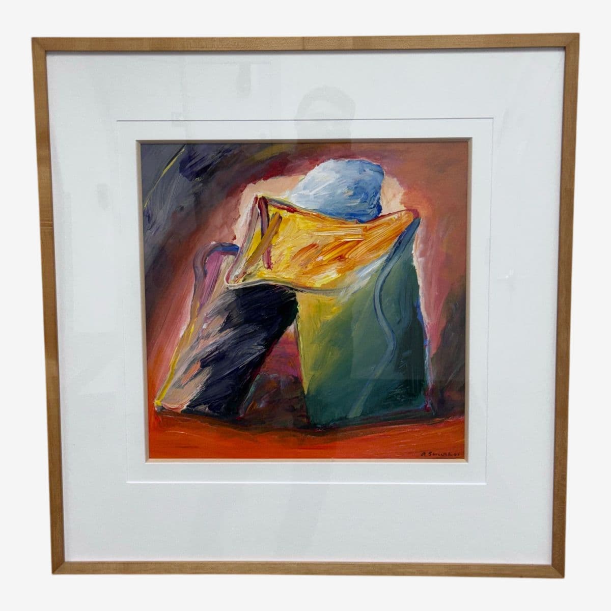 Circa 2001 Albert E. Smith Custom Framed Abstract Painting - Image 1