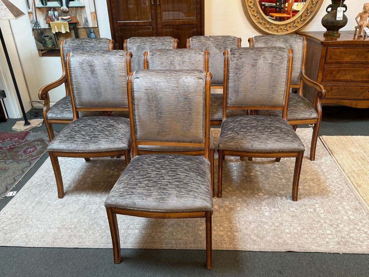 Kreiss Fleur Di Lis Dininig Room Chairs, Set of Eight - Thumbnail 3