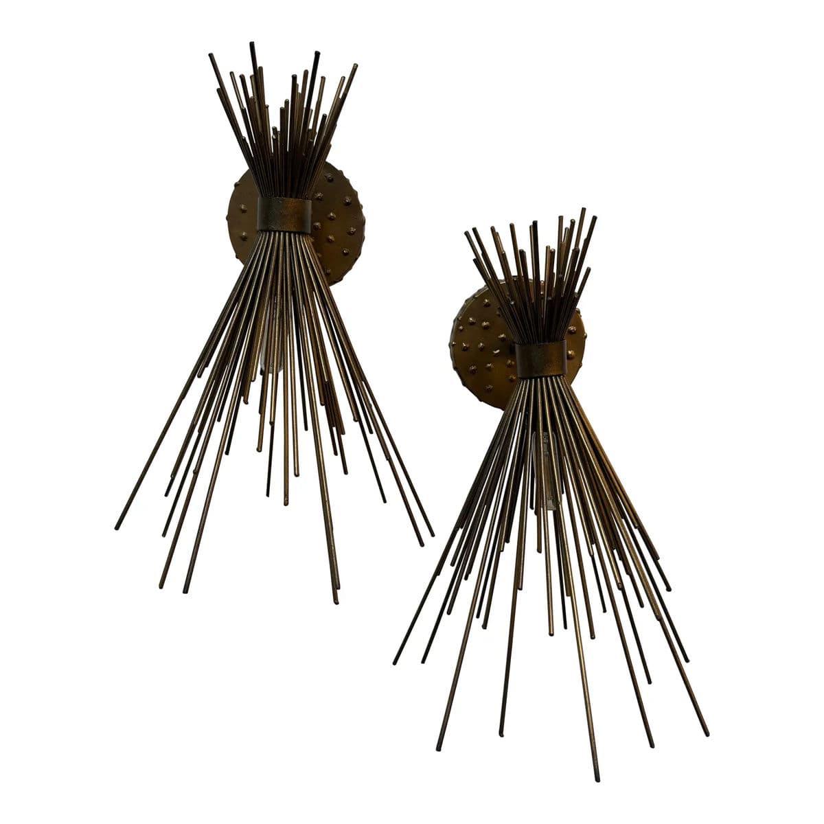 Brass Spike Bundle Sconces, Pair - Thumbnail 3