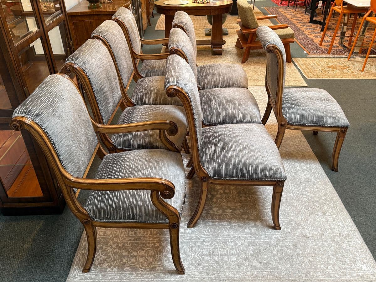 Kreiss Fleur Di Lis Dininig Room Chairs, Set of Eight - Thumbnail 4