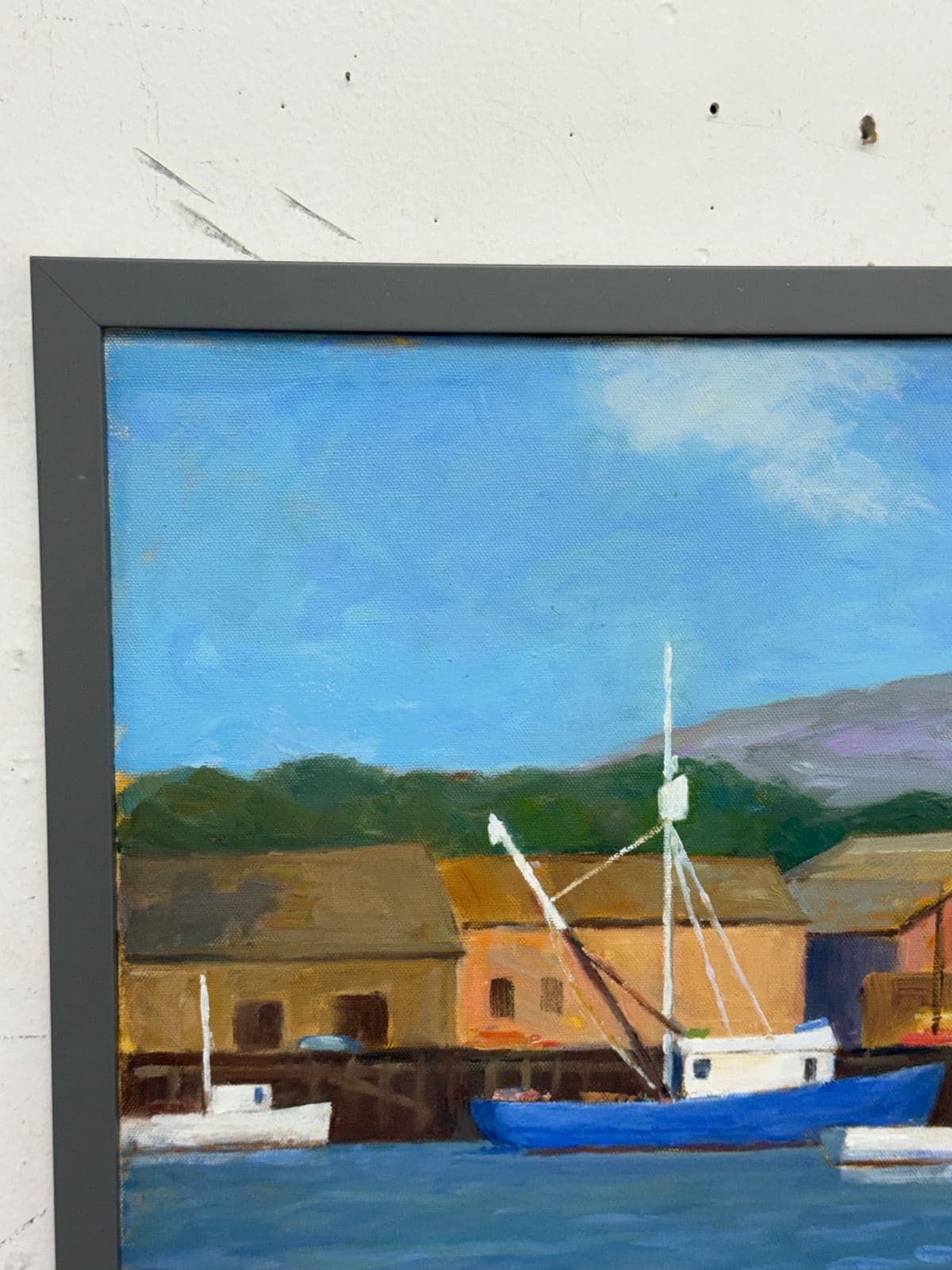 Don George Boats Docked in Colorful Harbor, Signed - Thumbnail 4