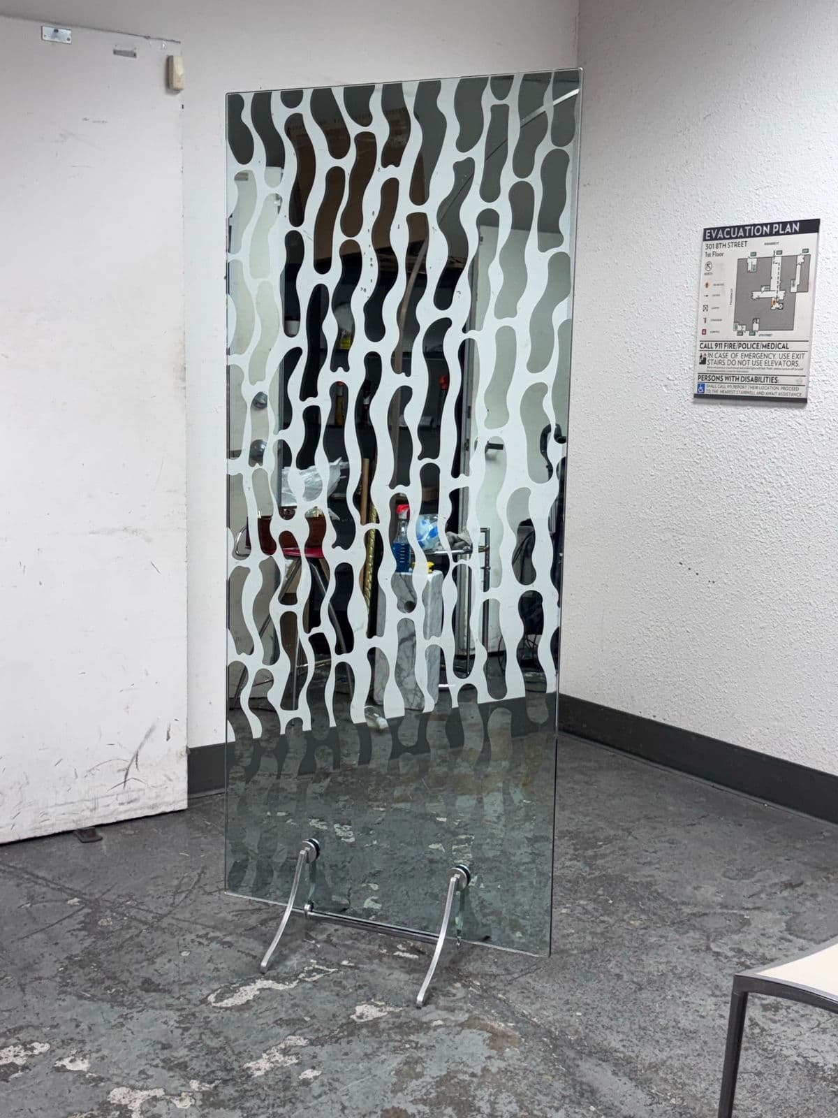 Post Modern Fiam Italia Mirrored + Glass Wall Divider - Thumbnail 3