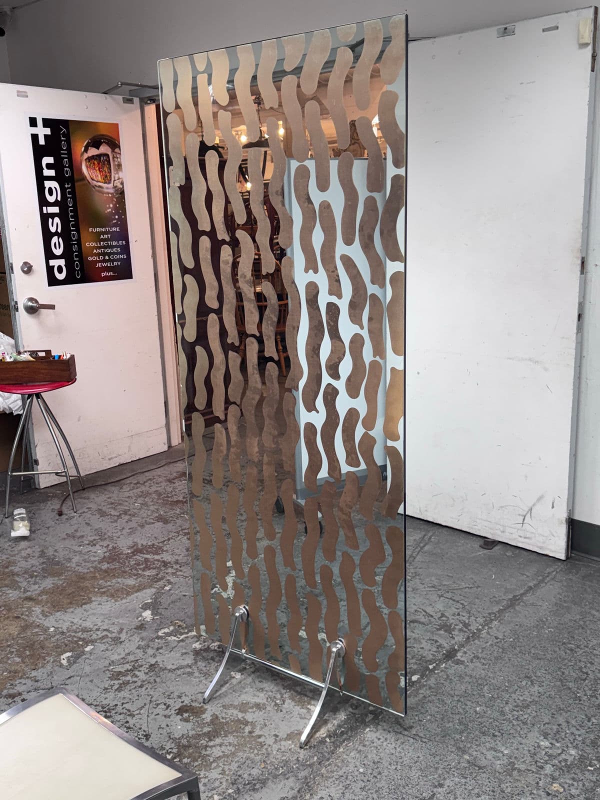 Post Modern Fiam Italia Mirrored + Glass Wall Divider - Thumbnail 5