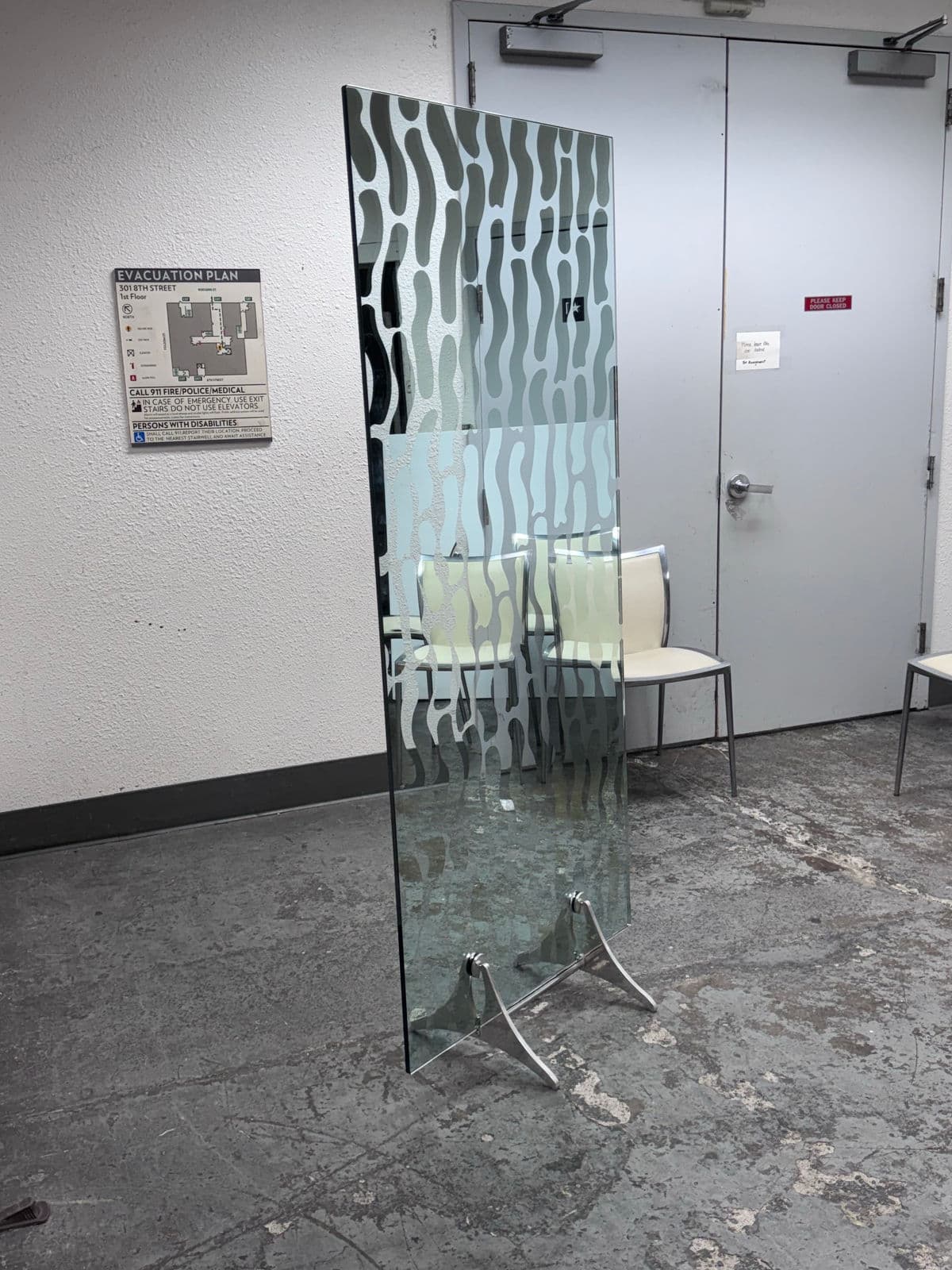 Post Modern Fiam Italia Mirrored + Glass Wall Divider - Thumbnail 4