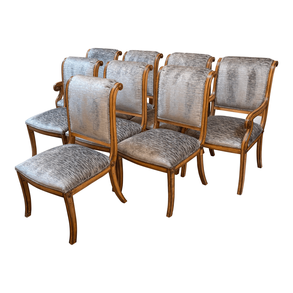 Kreiss Fleur Di Lis Dininig Room Chairs, Set of Eight - Thumbnail 2