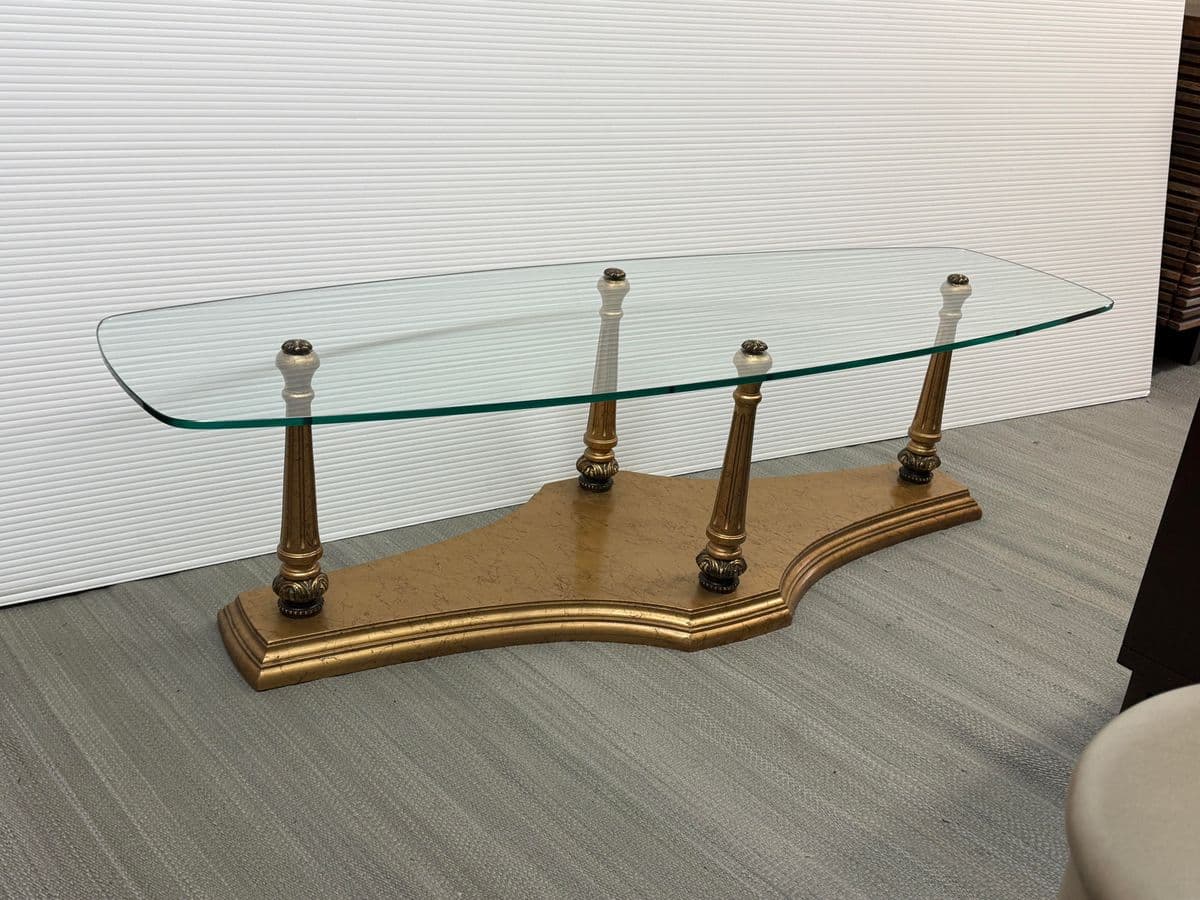 Burnished Gold + Glass Coffee Table - Thumbnail 12
