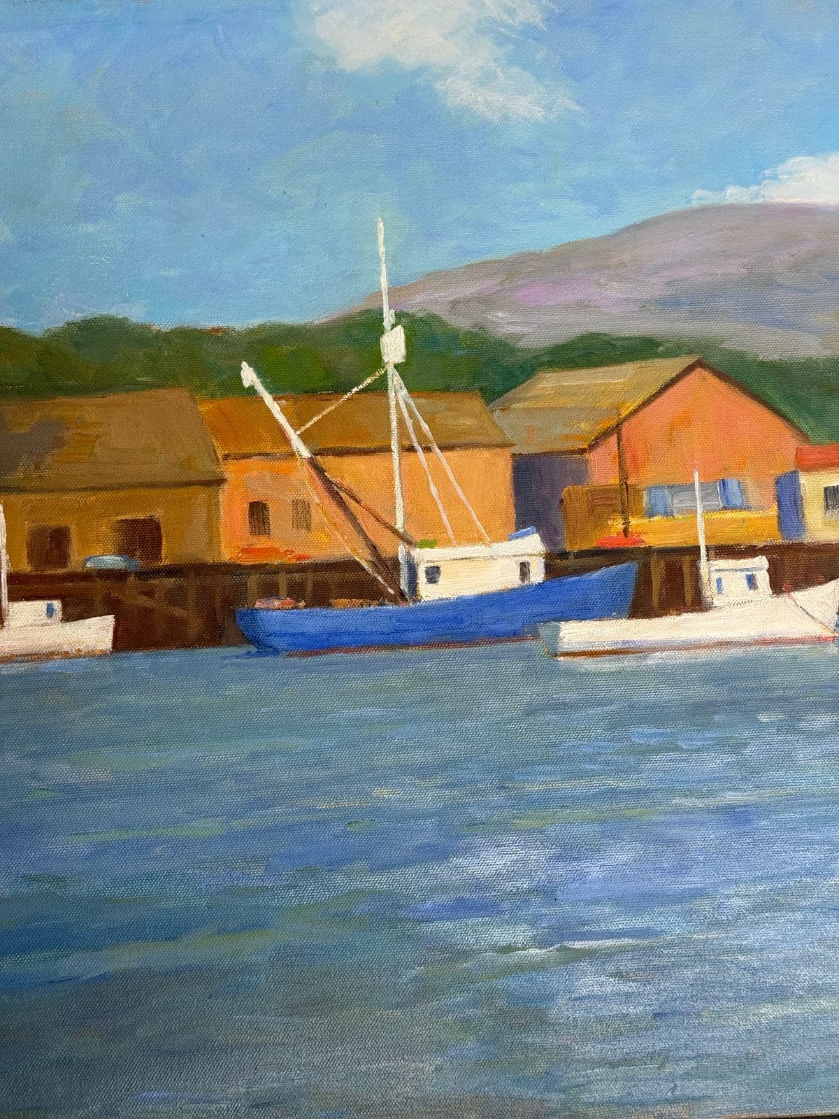 Don George Boats Docked in Colorful Harbor, Signed - Thumbnail 8