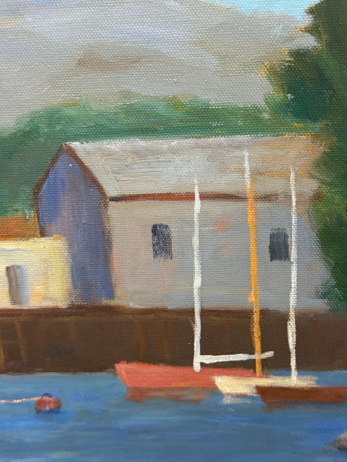 Don George Boats Docked in Colorful Harbor, Signed - Thumbnail 7