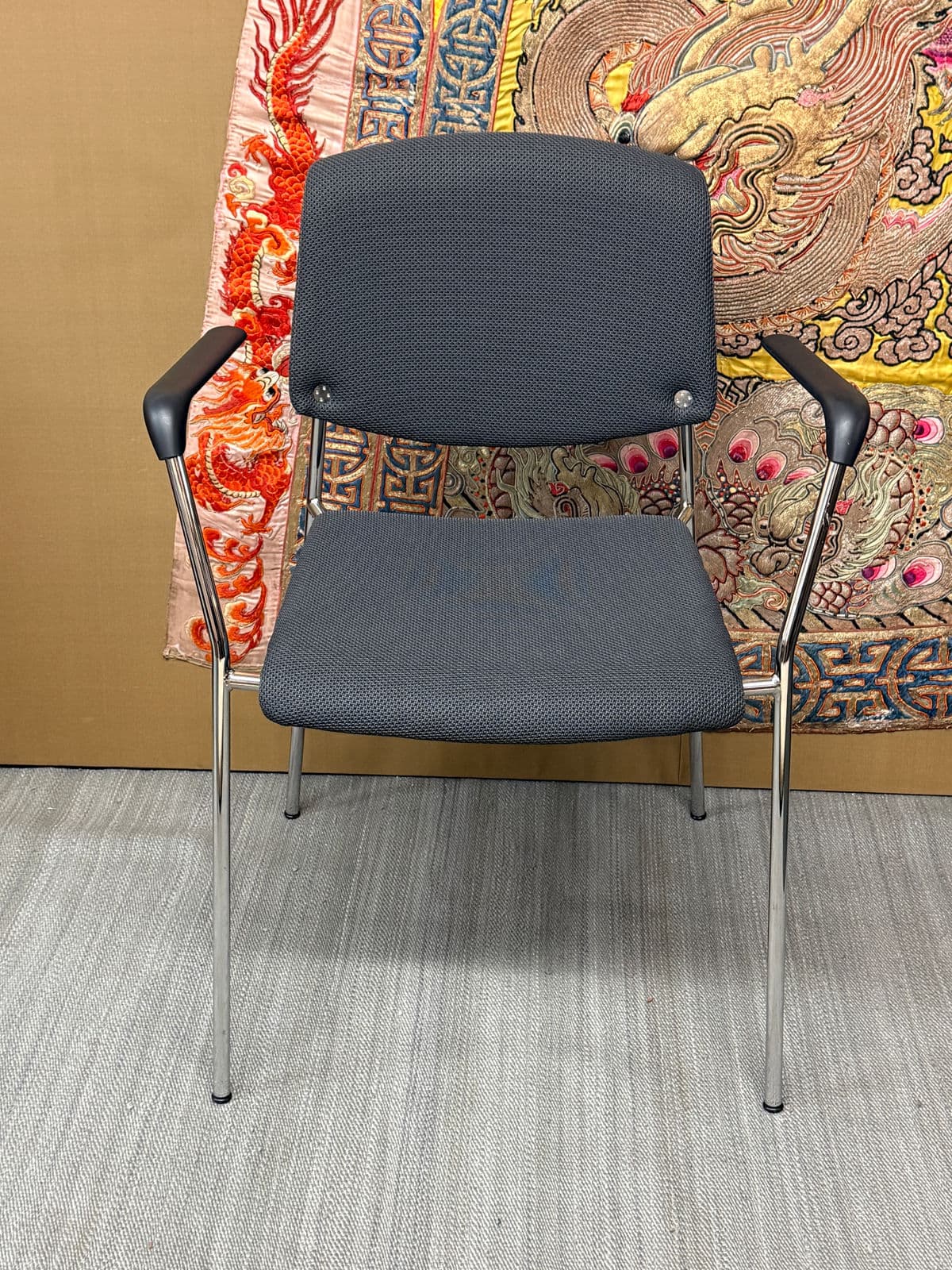 Hightower Modernist Stackable Arm Chair, Orange - Thumbnail 3