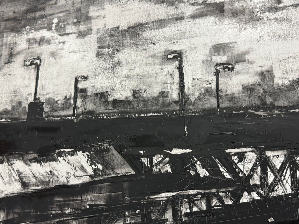 Shunt M. Techno Apocalypse Black/White Painting, Signed - Thumbnail 10