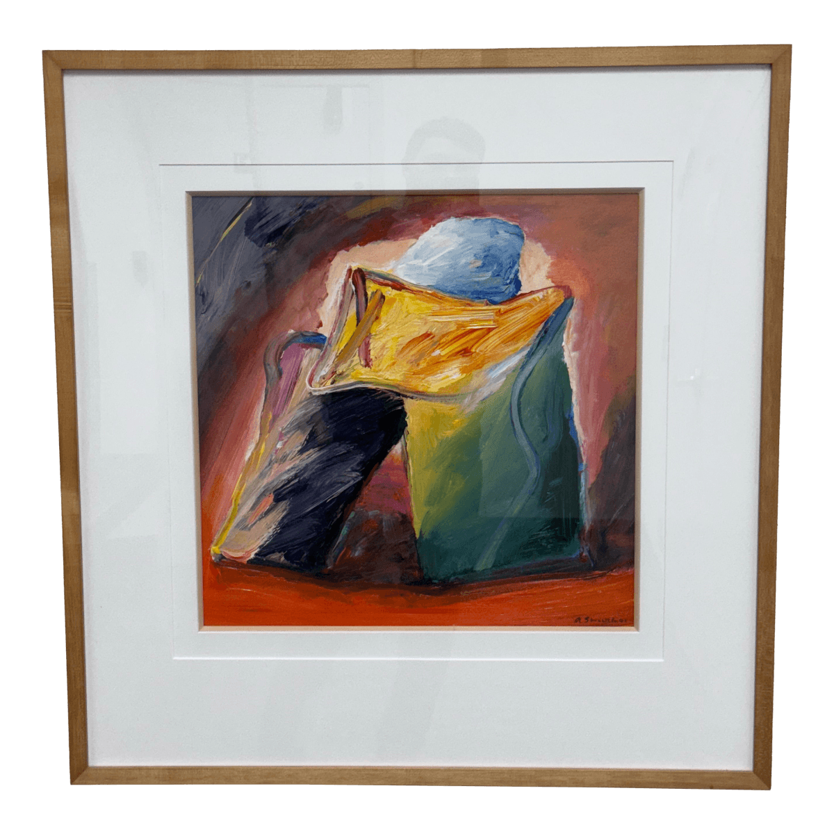 Circa 2001 Albert E. Smith Custom Framed Abstract Painting - Thumbnail 2