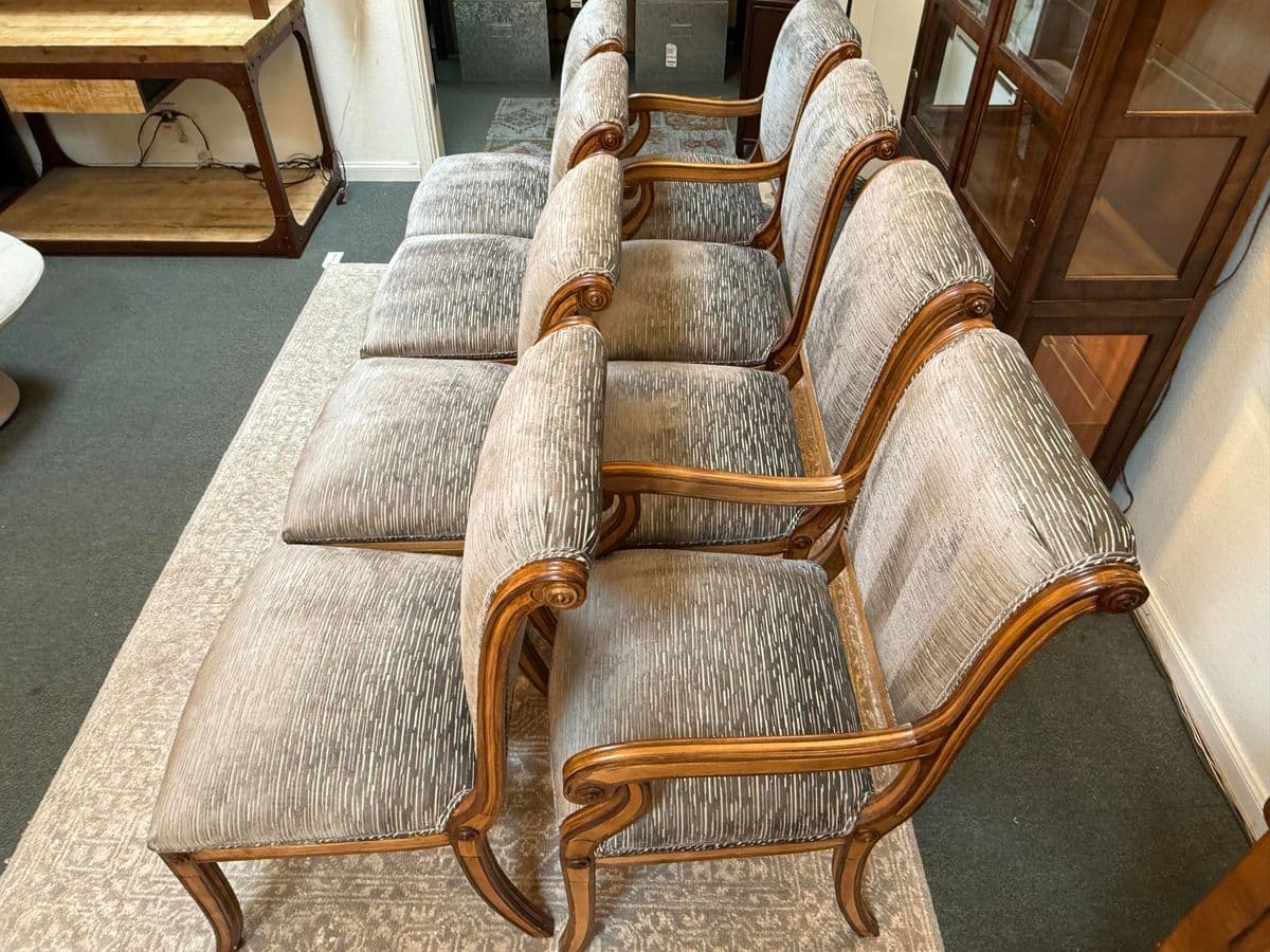 Kreiss Fleur Di Lis Dininig Room Chairs, Set of Eight - Thumbnail 8