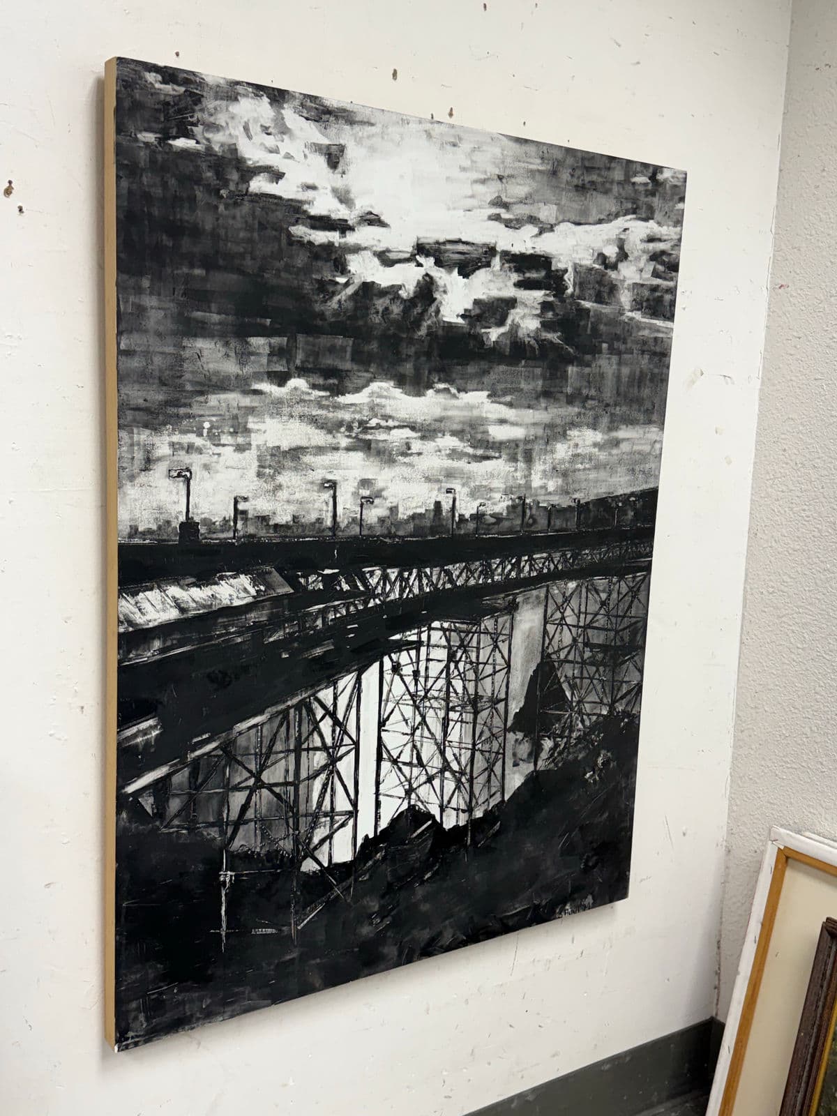 Shunt M. Techno Apocalypse Black/White Painting, Signed - Thumbnail 4