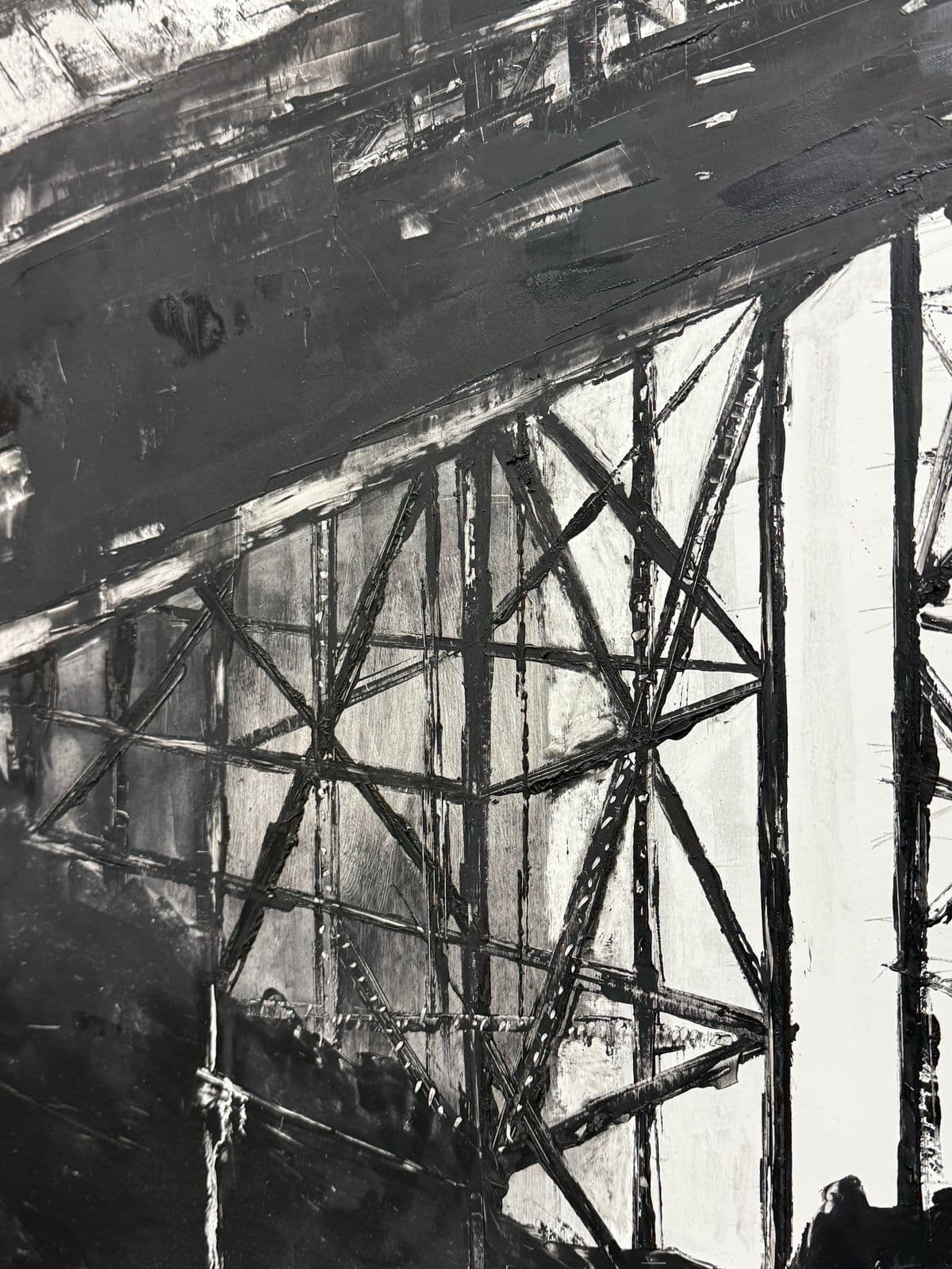 Shunt M. Techno Apocalypse Black/White Painting, Signed - Thumbnail 11