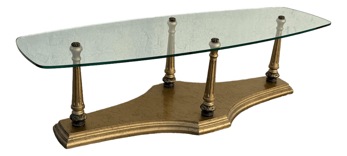 Burnished Gold + Glass Coffee Table - Thumbnail 2