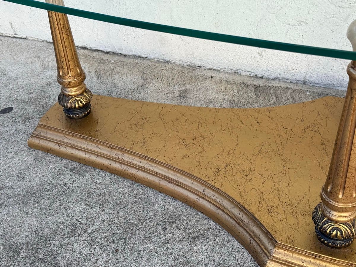 Burnished Gold + Glass Coffee Table - Thumbnail 7