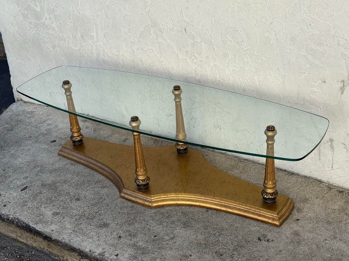 Burnished Gold + Glass Coffee Table - Thumbnail 5