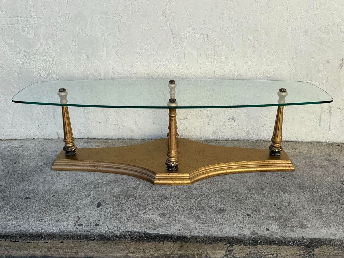 Burnished Gold + Glass Coffee Table - Thumbnail 4