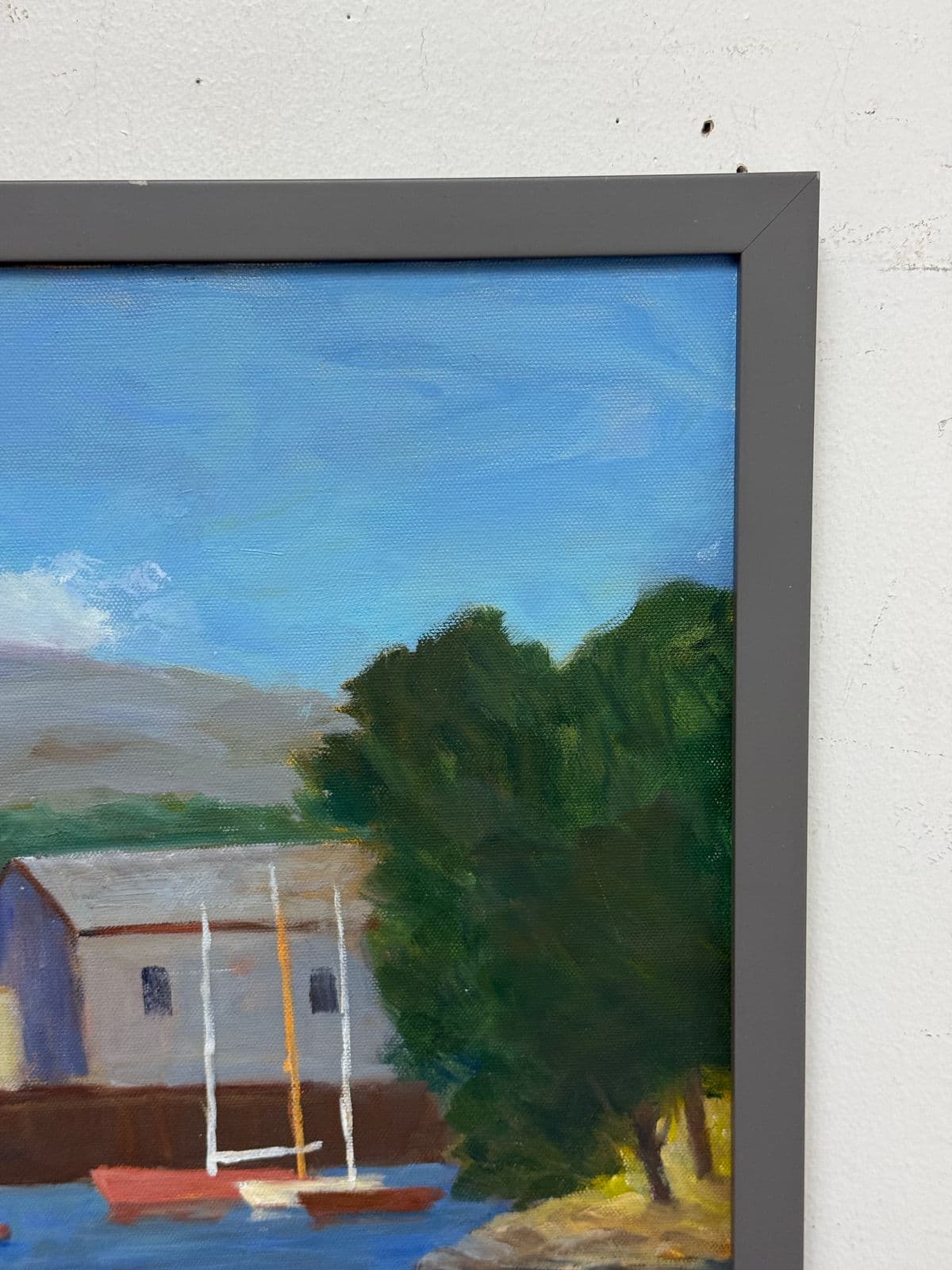 Don George Boats Docked in Colorful Harbor, Signed - Thumbnail 12