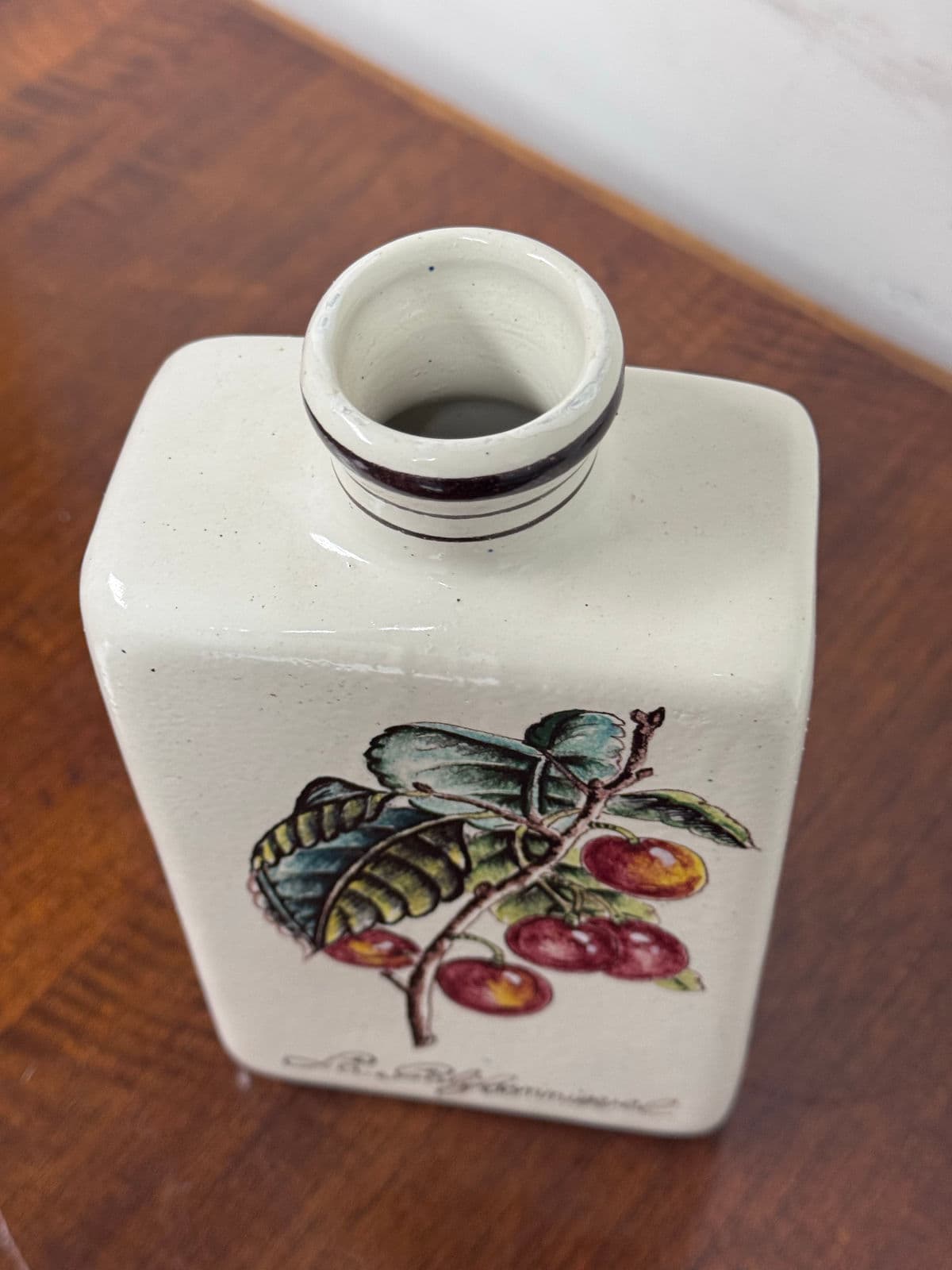 Vintage Italian Majolica Ceramic Bottle - Thumbnail 6