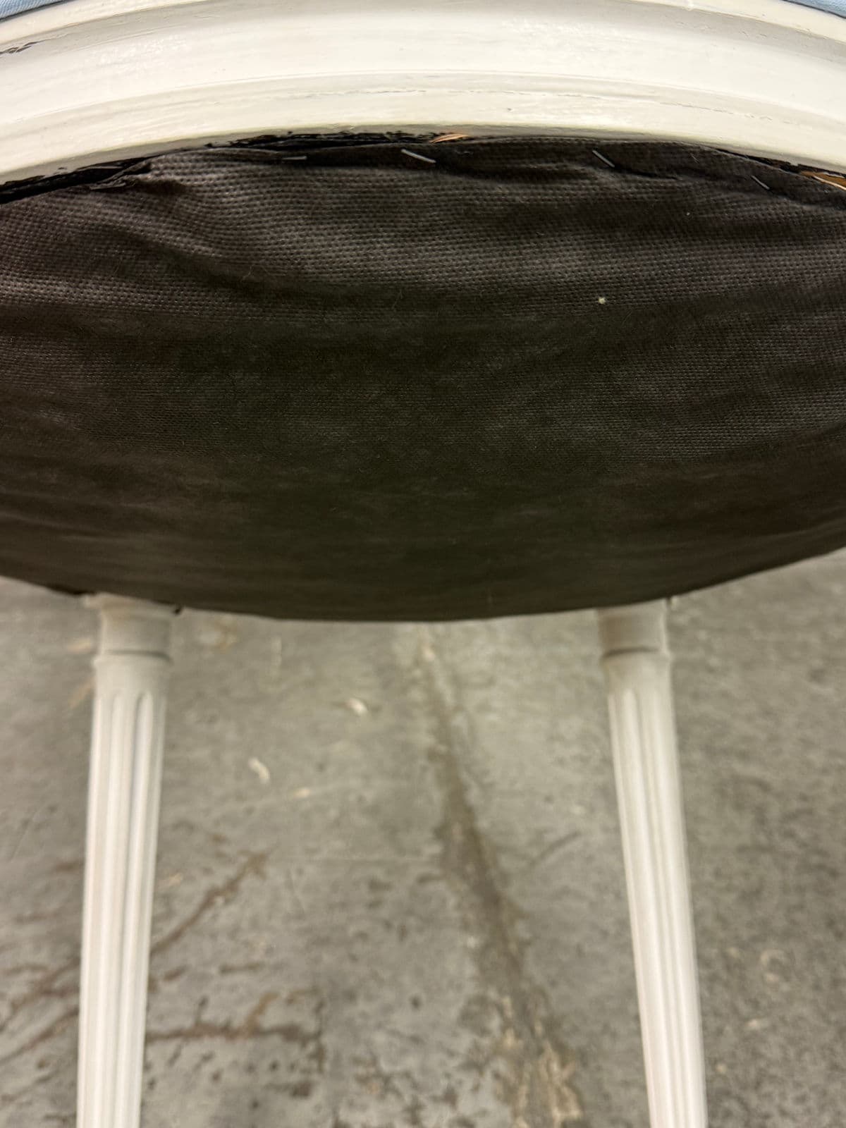 Louis XVI Style White Washed Dining Side Chairs, Set of Six - Thumbnail 9