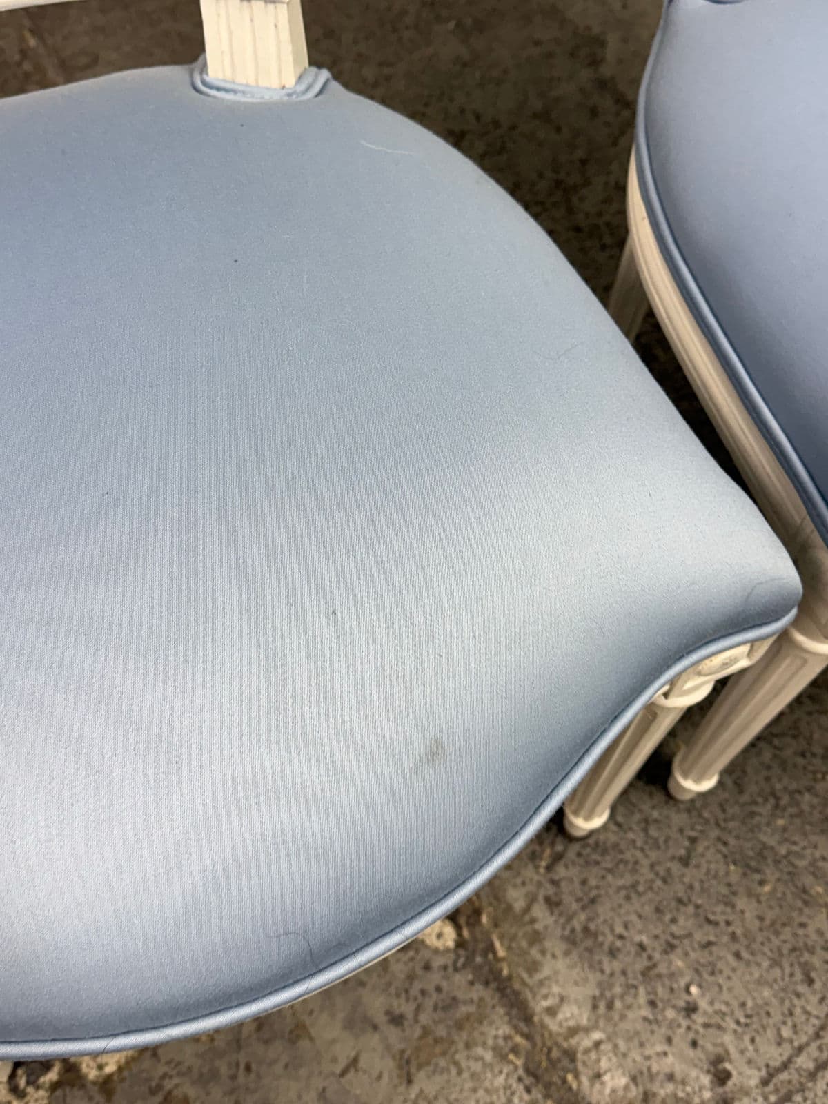 Louis XVI Style White Washed Dining Side Chairs, Set of Six - Thumbnail 7