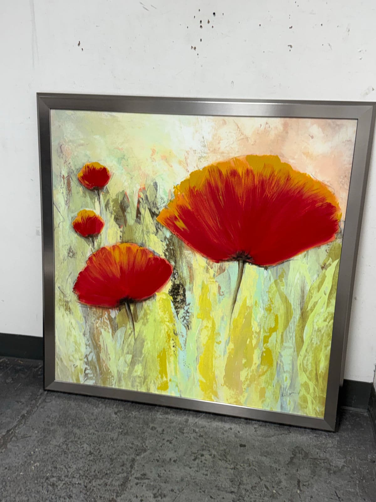Contemporary Poppies Landscape Painting, Signed - Thumbnail 4