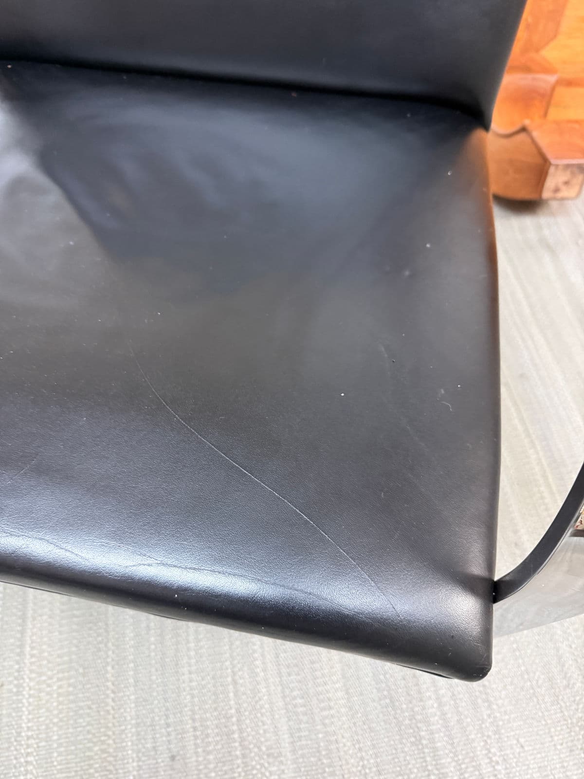 Brueton Cantilever Leather + Chrome Chairs, Set of Four - Thumbnail 12