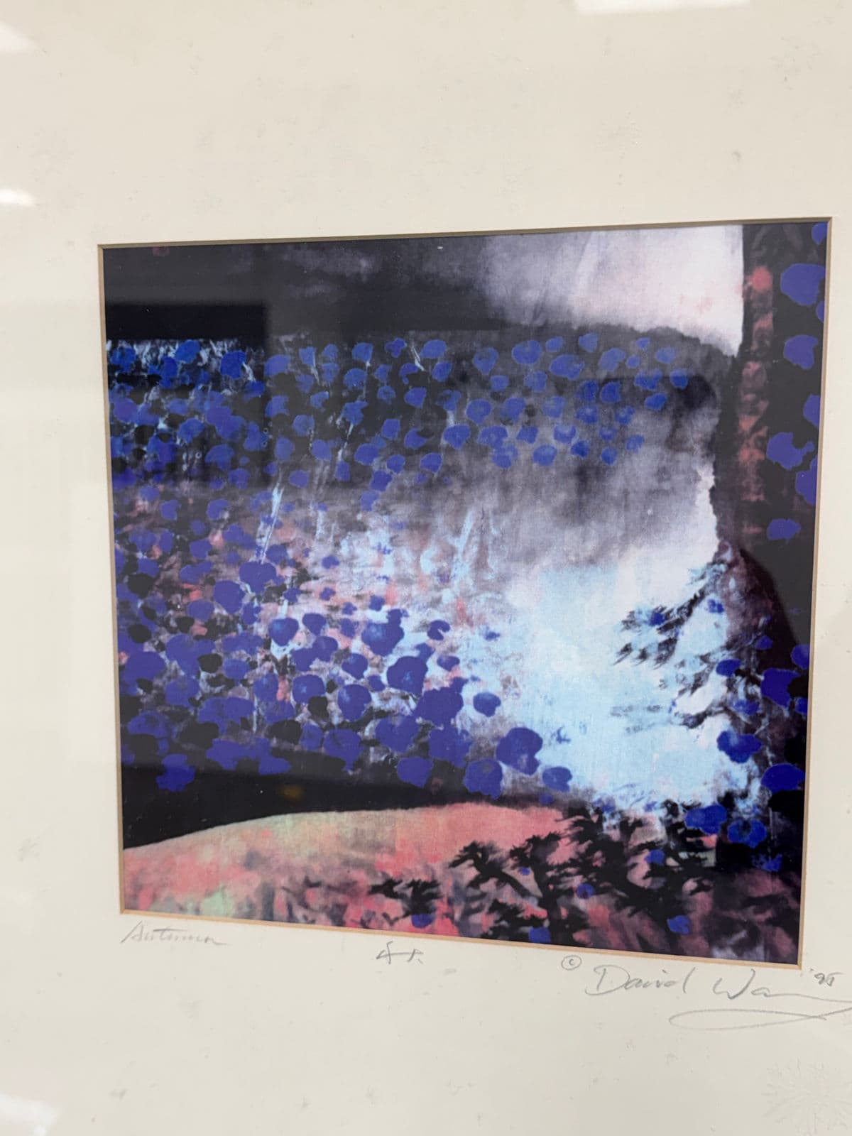 Circa 1996 David Z Wang Autumn a/P Lithograph, Signed - Thumbnail 3