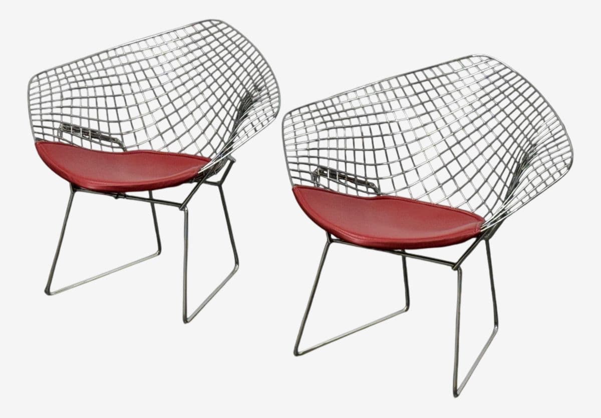 Harry Bertoia for Alivar Diamond Arm Chairs, Pair - Image 1