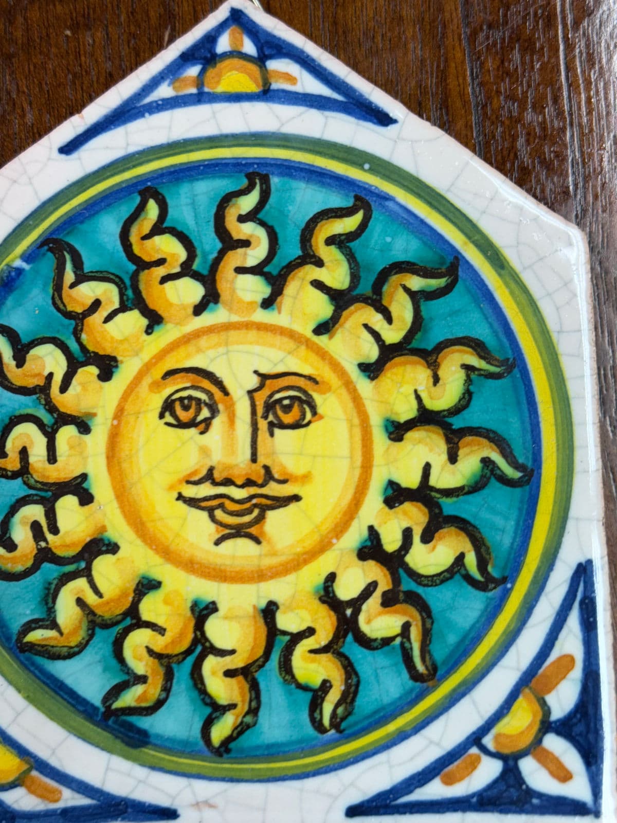 Vietri First Stones Sicilian Sun Wall Plaque - Thumbnail 6