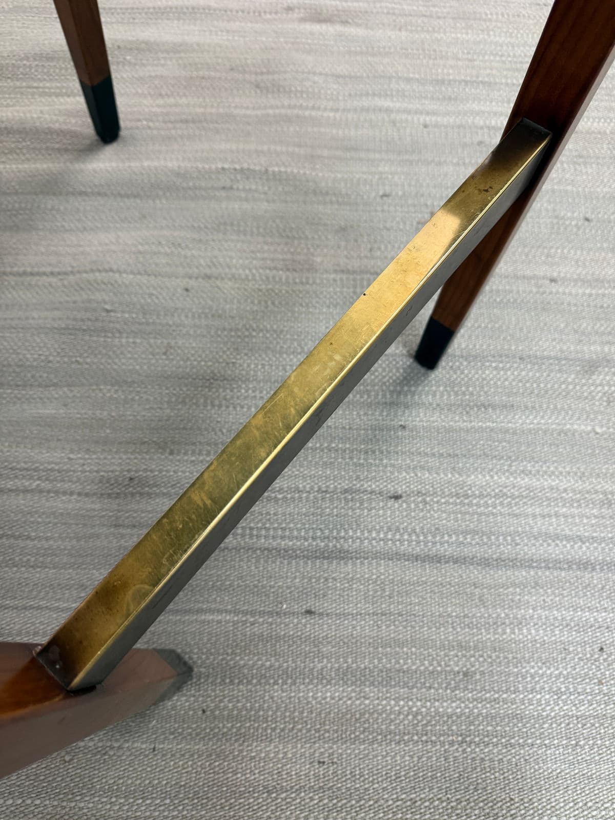 Walnut Wood + Black Leather Bar Stools, Pair - Thumbnail 10