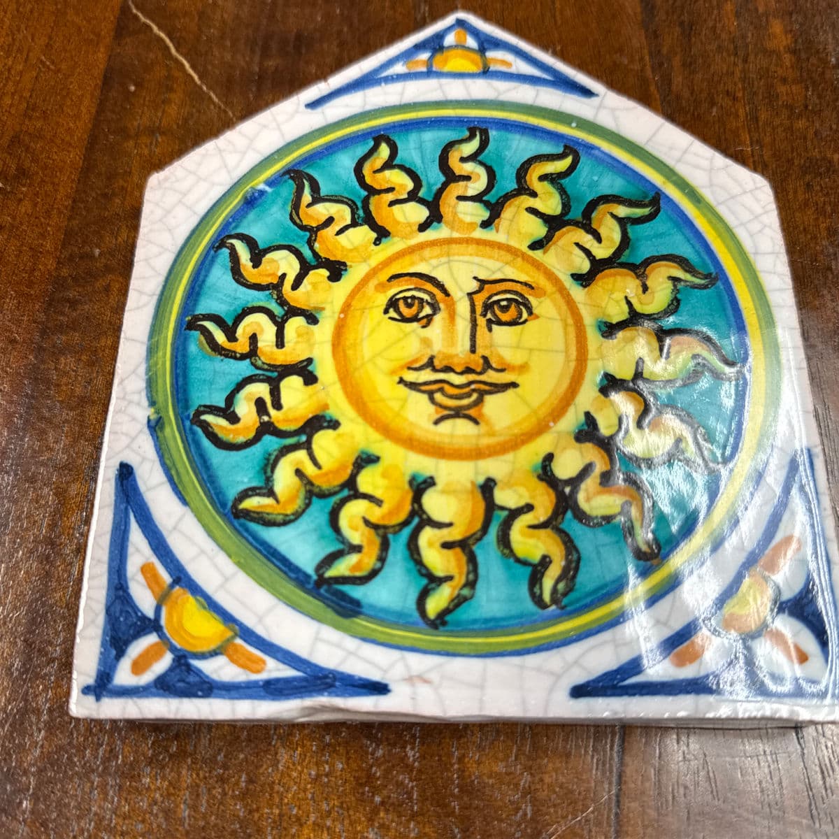 Vietri First Stones Sicilian Sun Wall Plaque - Thumbnail 13
