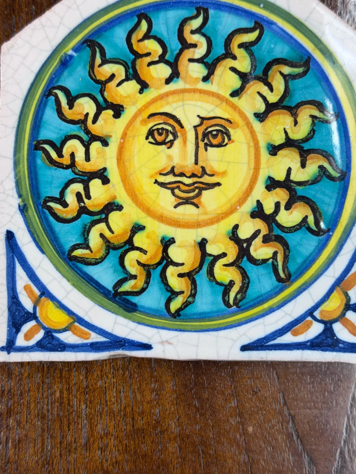 Vietri First Stones Sicilian Sun Wall Plaque - Thumbnail 5