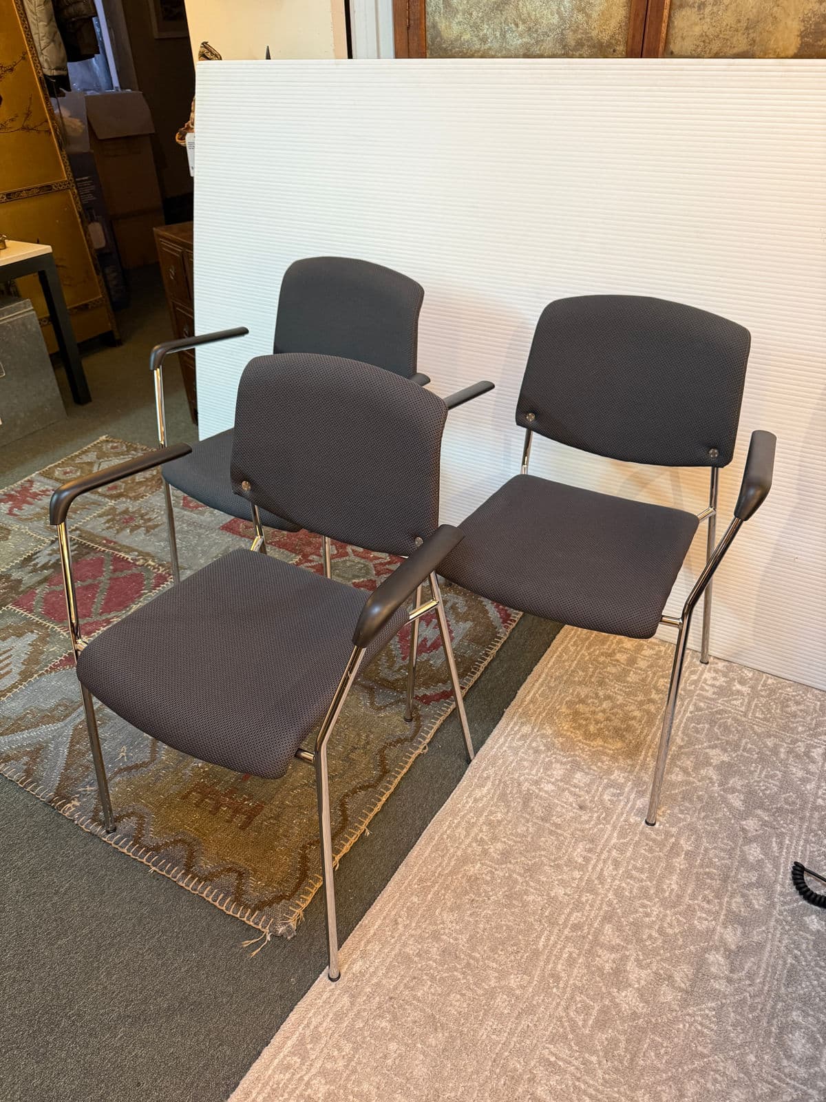 Hightower Modernist Stackable Arm Chairs, Pair - Thumbnail 8