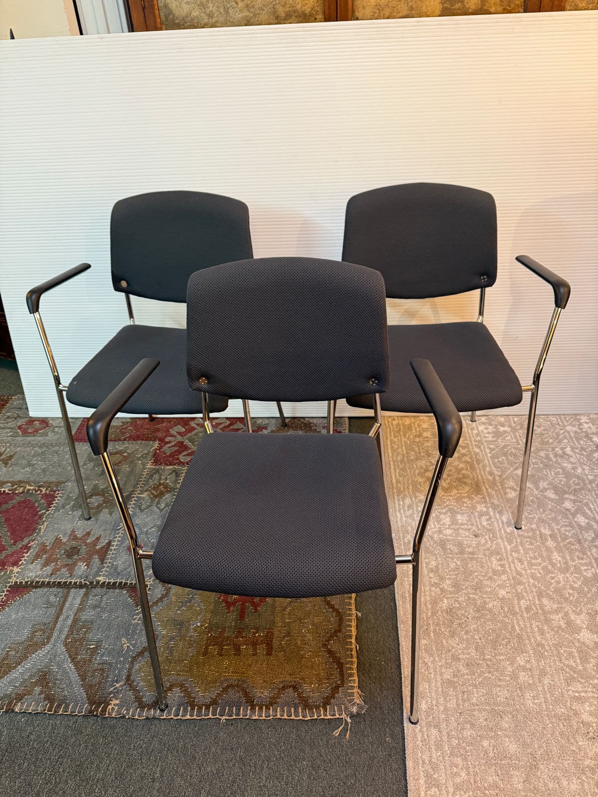 Hightower Modernist Stackable Arm Chairs, Pair - Thumbnail 13