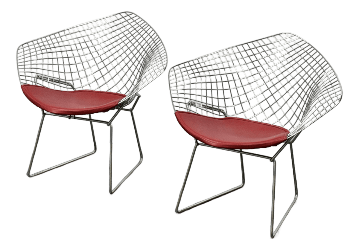Harry Bertoia for Alivar Diamond Arm Chairs, Pair - Thumbnail 2