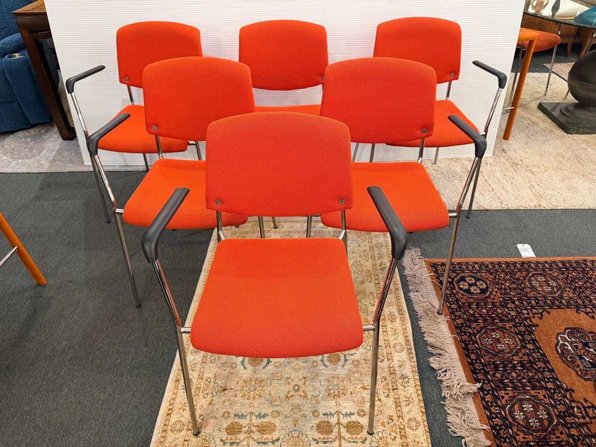 Hightower Modernist Stackable Arm Chairs, Pair - Thumbnail 13