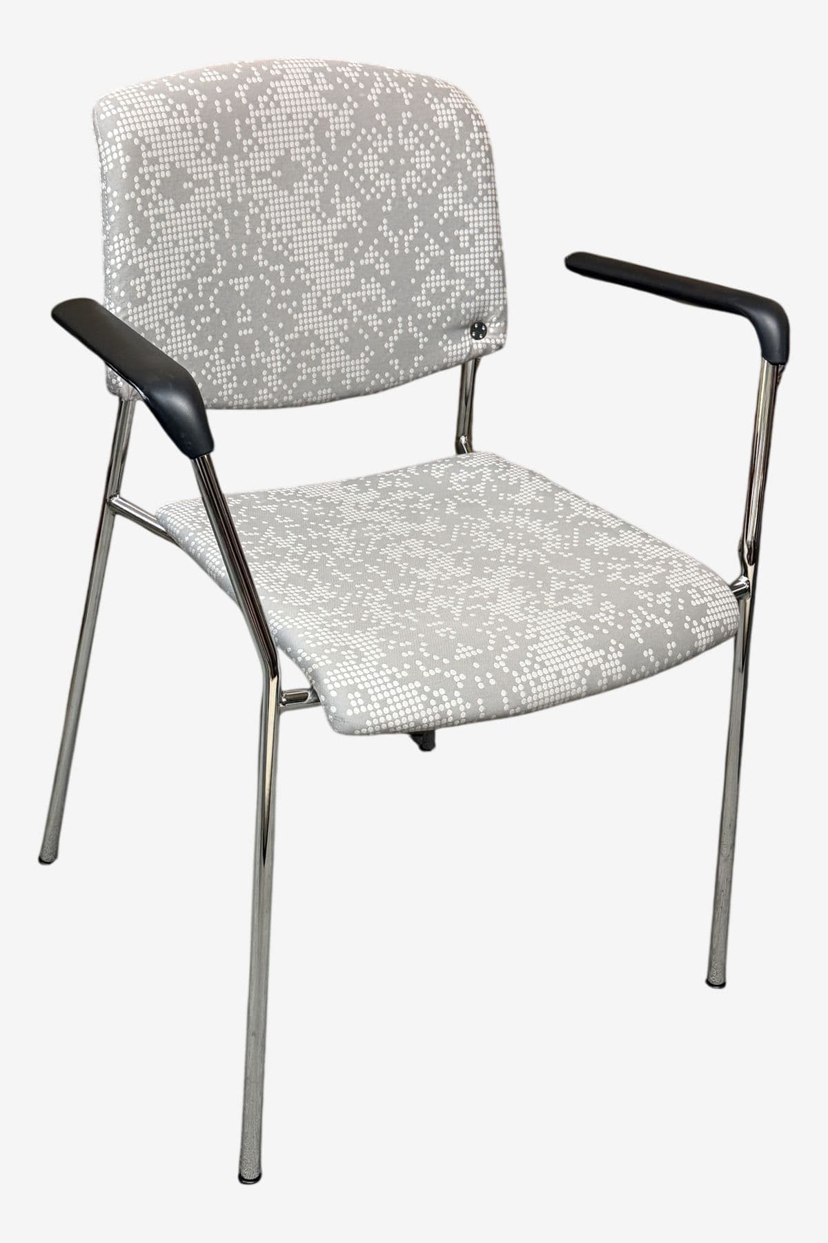 Hightower Modernist Stackable Arm Chair, Damask Print - Image 1