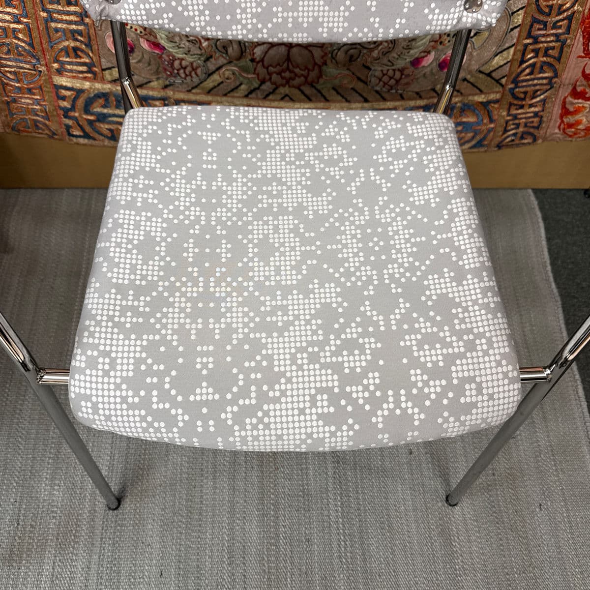 Hightower Modernist Stackable Arm Chair, Damask Print - Thumbnail 10