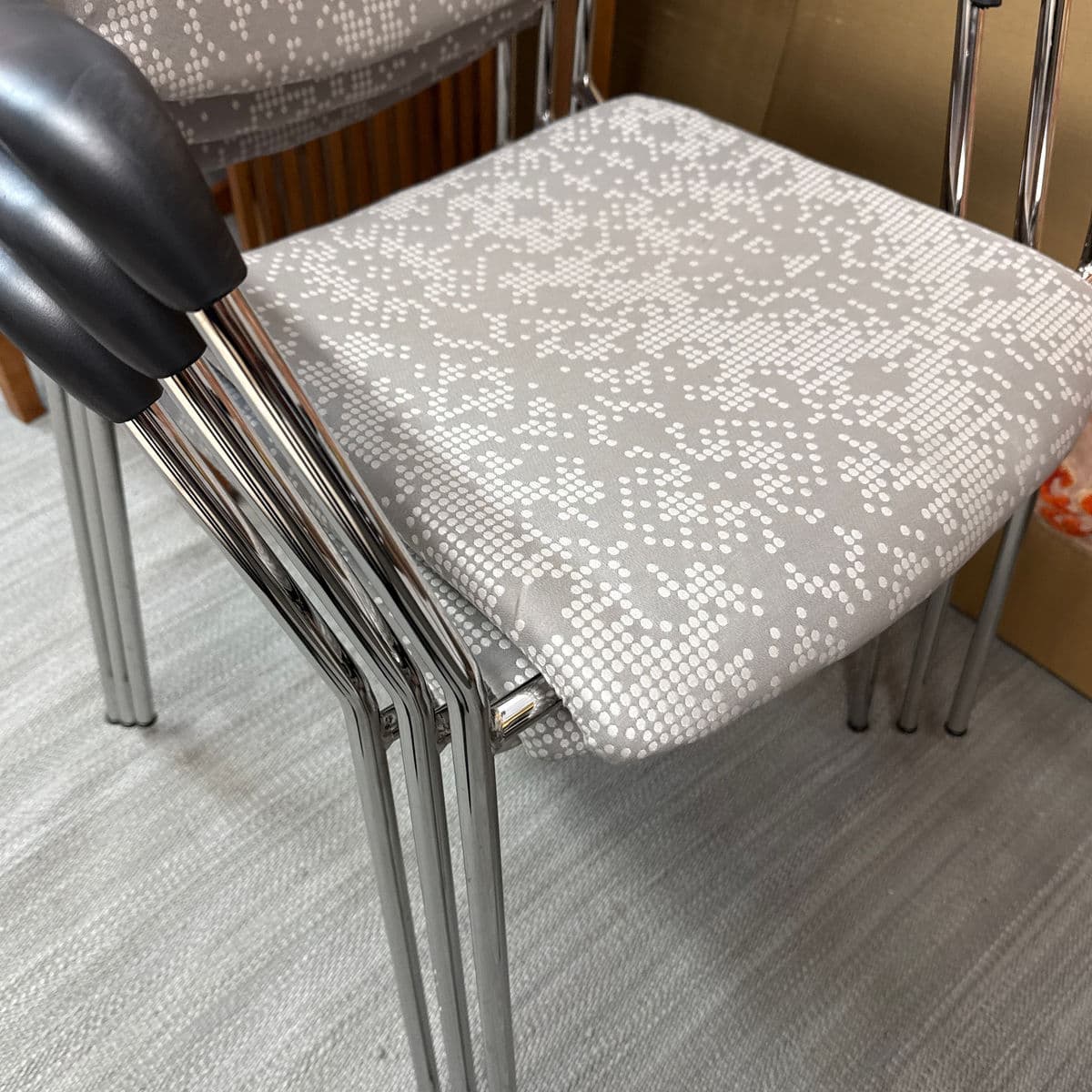 Hightower Modernist Stackable Arm Chair, Damask Print - Thumbnail 12