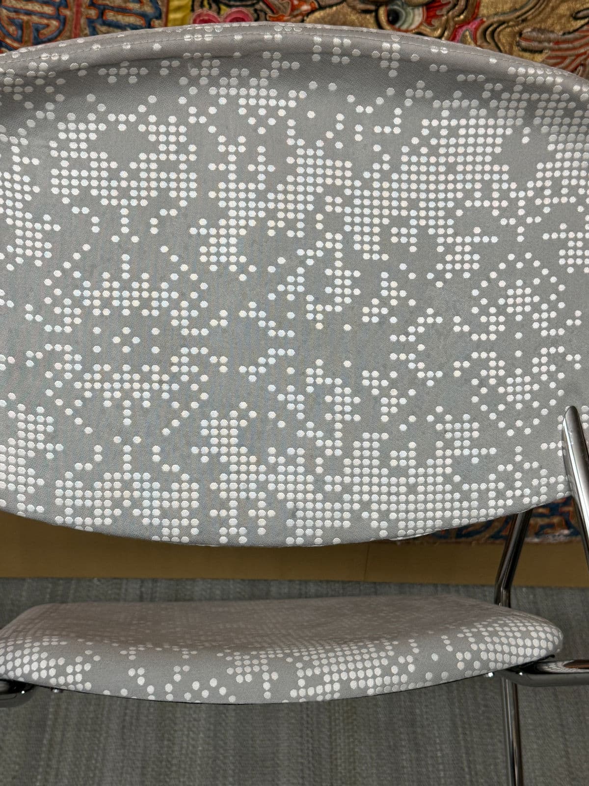 Hightower Modernist Stackable Arm Chair, Damask Print - Thumbnail 5