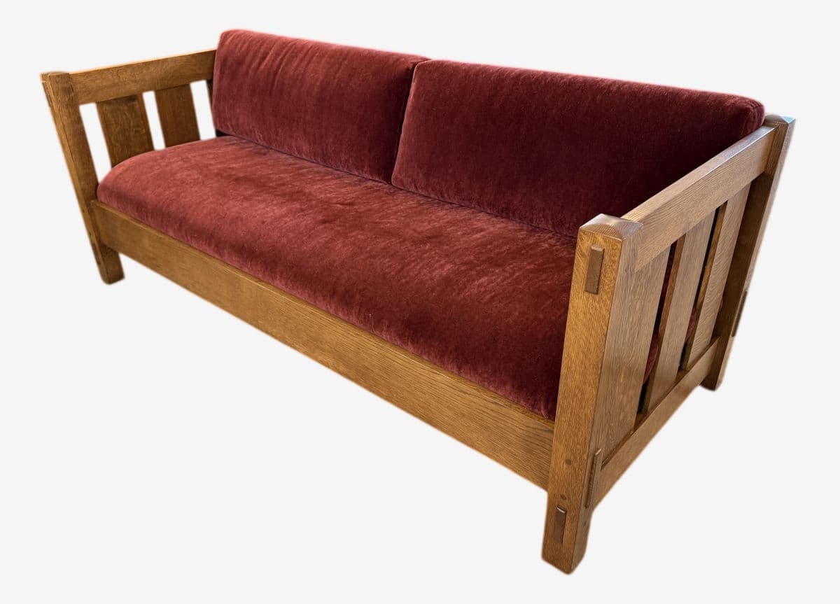 Stickley Mission Oak Wood Arts & Crafts Sofa - Image 1