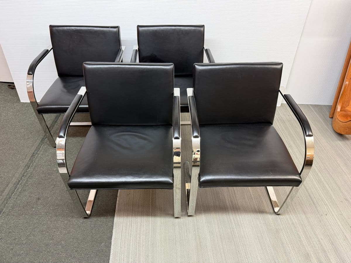 Brueton Cantilever Leather + Chrome Chair - Thumbnail 13