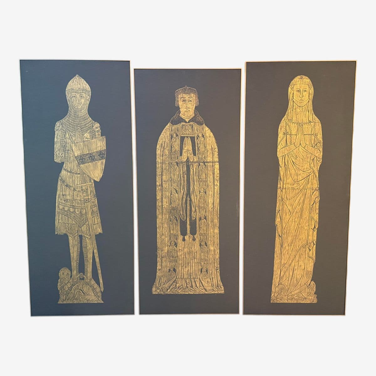 Twentieth Century Brass Rubbings Triptych, Set of Three - Image 1