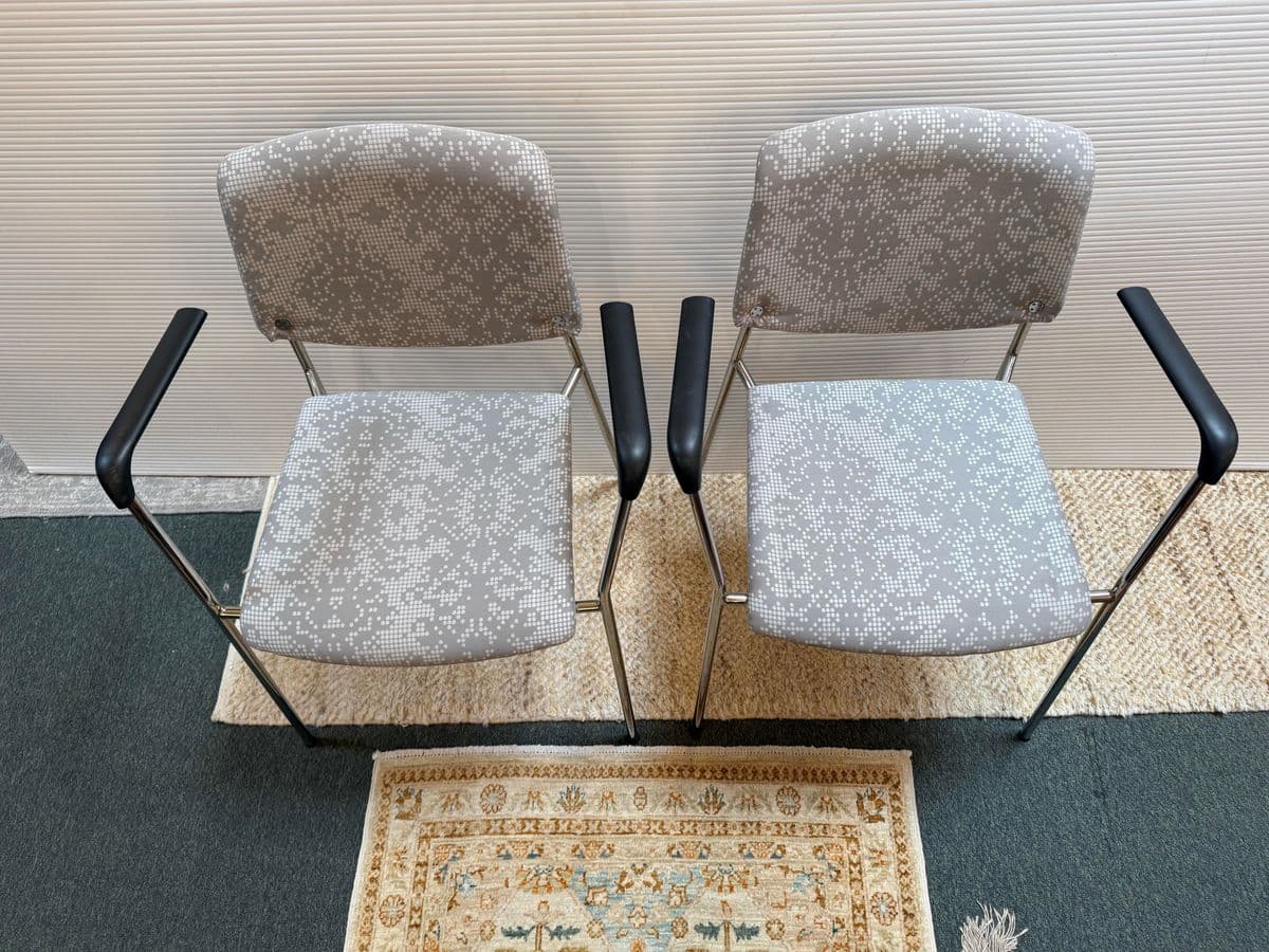 Hightower Modernist Stackable Damask Print Arm Chairs, Pair - Thumbnail 12