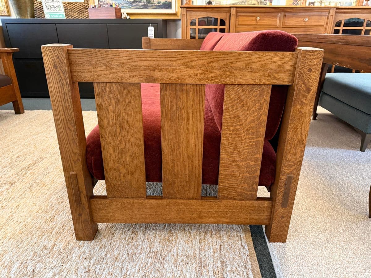 Stickley Mission Oak Wood Arts & Crafts Sofa - Thumbnail 8